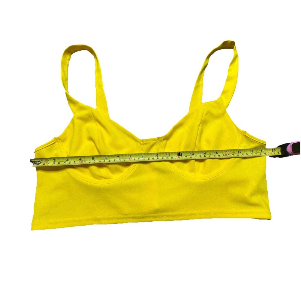 Plus Size Crop Top Womens 2X Curvy Yellow Baby Girl Festival Concert Blouse - Picture 3 of 6